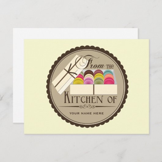 Ein Dutzend französischer Macarons Rezept Postkart Postkarte (Vorne/Hinten)