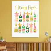 Ein Dutzend Rosés Pink Champagne Flaschen Wein Bar Leinwanddruck (Insitu (Wohnzimmer))