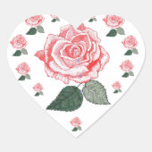 Ein Dutzend Rote Rosen Herz-Aufkleber (Vorderseite)