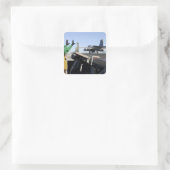 Ein EA-6B Prowler startet vom Cockpit Quadratischer Aufkleber (Tasche)