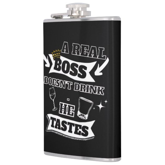 Ein echter Boss Flachmann (Links)