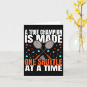Ein echter Champion ist ein Shuttle Badminton Spie Karte (Gelbe Blume)