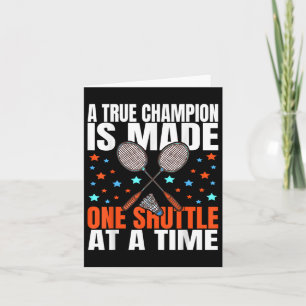 Ein echter Champion ist ein Shuttle Badminton Spie Karte
