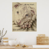 Ein echter Freund Verlasse Paw Prints: Pit Bull Po Poster (Küche)