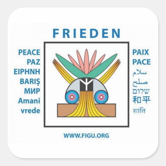 Ein echter Frieden Quadratischer Aufkleber (Vorderseite)