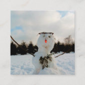 Ein echter Schneemann und ein winterliches Foto Begleitkarte (Vorderseite)