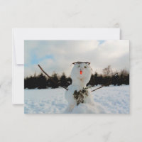 Ein echter Schneemann und ein winterliches Foto