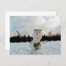 Ein echter Schneemann und ein winterliches Foto