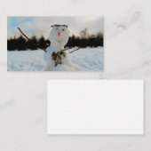 Ein echter Schneemann und ein winterliches Foto Mitteilungskarte (Vorne/Hinten)
