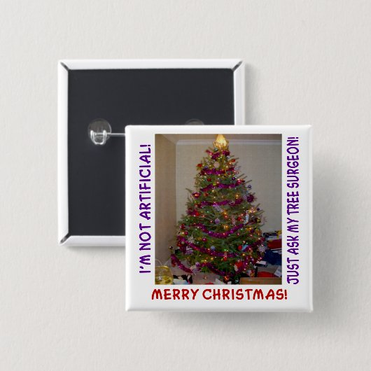 Ein echter Weihnachtsbaum Button (Vorne & Hinten)
