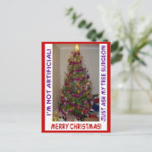 Ein echter Weihnachtsbaum Feiertagspostkarte (Stehend Vorderseite)