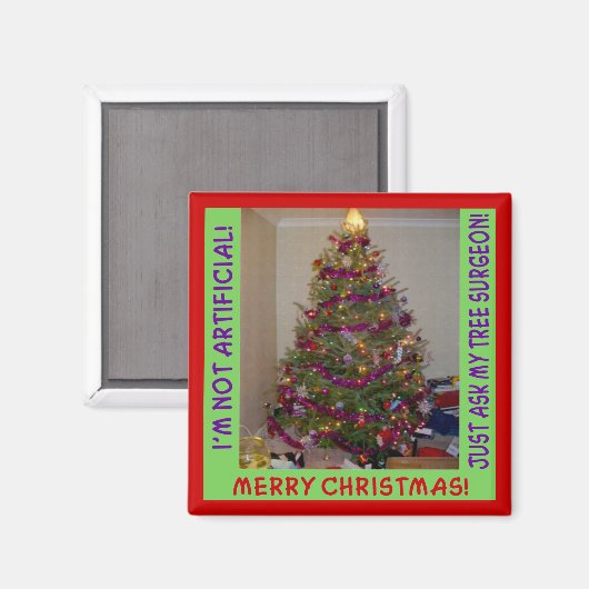 Ein echter Weihnachtsbaum Magnet (Vorderseite/Rückseite)