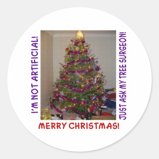 Ein echter Weihnachtsbaum Runder Aufkleber (Vorderseite)