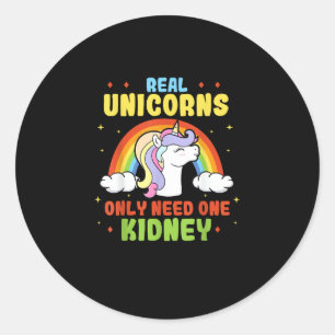 Ein echtes Einhorn braucht nur einen Organspender Runder Aufkleber