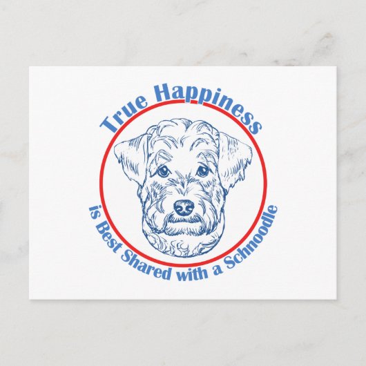 Ein echtes Glück mit einem Schnoodle Postkarte (Vorderseite)