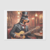 Ein edler Doberman-Hund, der Gitarre in einem Pub  Seidenpapier (Vorderseite)