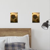 Ein edler, erwachsener Stegosaurus, der seine jung Bilderwand Sets (Schlafzimmer)