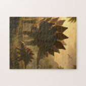 Ein edler, erwachsener Stegosaurus, der seine jung Puzzle (Horizontal)