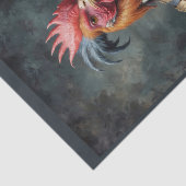 Ein edler viktorianischer Hahn mit elegantem Kleid Seidenpapier (Ausschnitt)