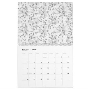 Ein edles, schwarz-weißes Blumenmotiv, Highlighti Kalender