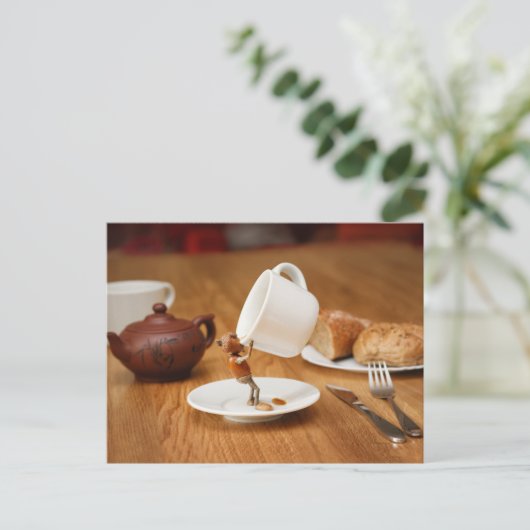 Ein Eichelf trinkt meinen Kaffee! Postkarte (Stehend Vorderseite)