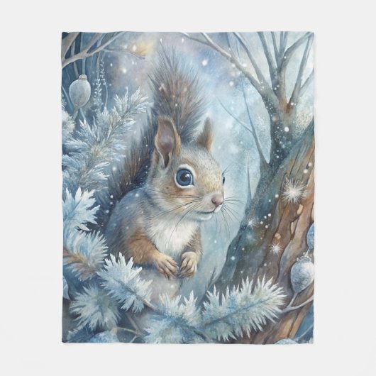 Ein Eichhörnchen im Winter Fleecedecke (Vorderseite)