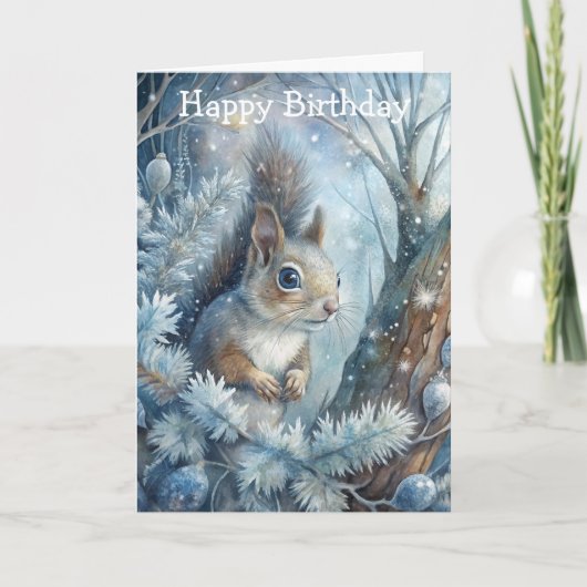 Ein Eichhörnchen im Winter Karte (Vorderseite)