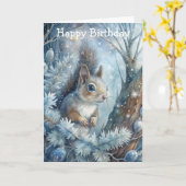 Ein Eichhörnchen im Winter Karte (Gelbe Blume)