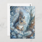Ein Eichhörnchen im Winter Postkarte (Vorne/Hinten)