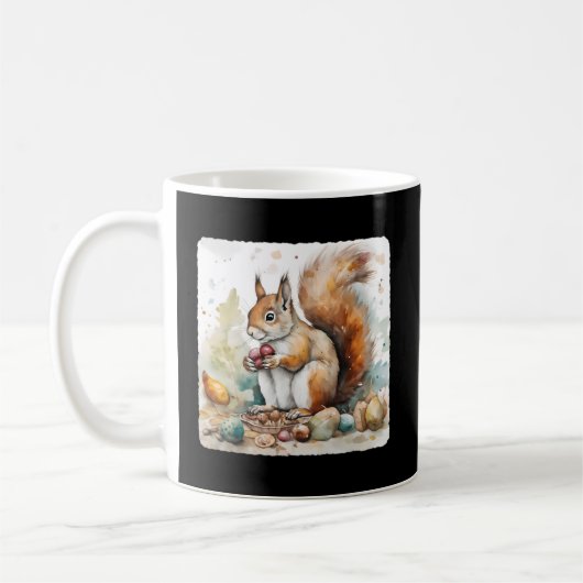 Ein Eichhörnchen mit einer Sammlung von Nuts Natur Kaffeetasse (Links)