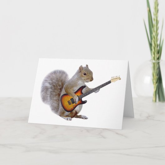 Ein Eichhörnchen spielt Gitarre Karte (Vorderseite)
