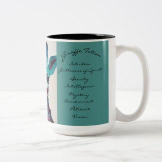 Ein einer netten Watercolor-Giraffentotem Zweifarbige Tasse