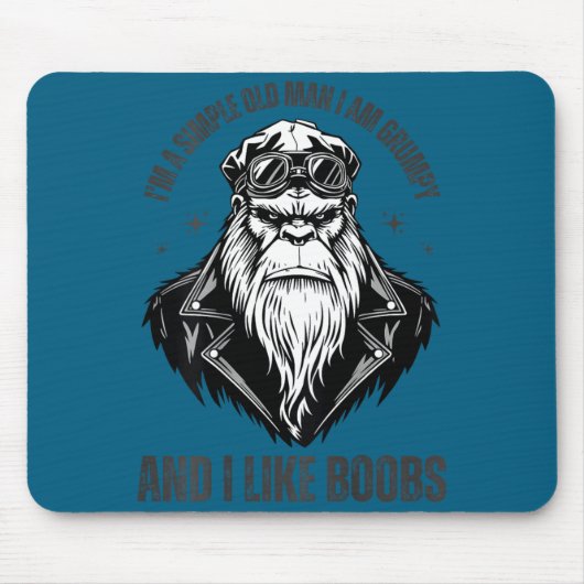 Ein einfacher alter Mann bin ich mürrisch und mag Mousepad (Vorne)