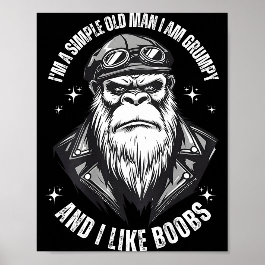 Ein einfacher alter Mann bin ich mürrisch und mag Poster (Vorne)