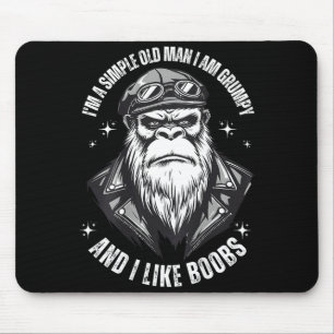 Ein einfacher alter Mann bin mürrisch und mag (auf Mousepad
