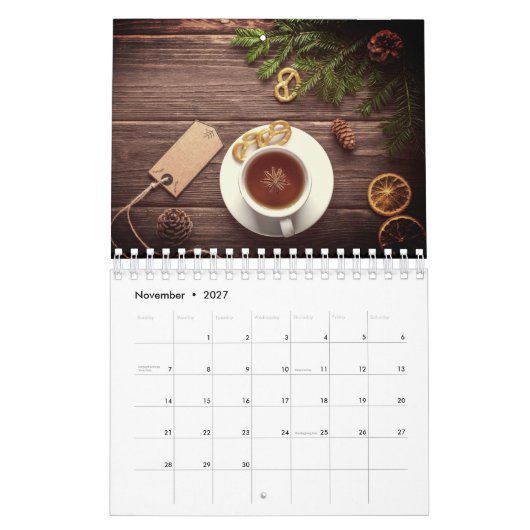 Ein einfacher Lebenskalender, rustikaler und einfa Kalender (Nov 2027)