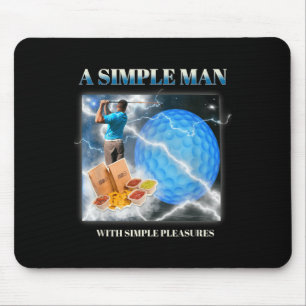 Ein einfacher Mann mit einfachen, lustigen Golfmän Mousepad