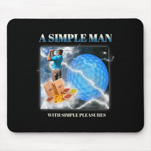 Ein einfacher Mann mit einfachen, lustigen Golfmän Mousepad (Vorne)