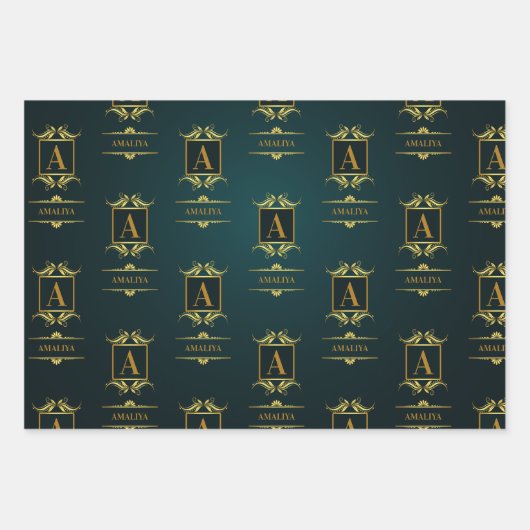 Ein einfacher, personalisierter und einzigartiger geschenkpapier set (Vorderseite 3)