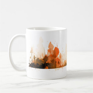 Ein einfacher Wald in Pinselstrichen Kaffeetasse