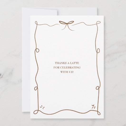 Ein einfaches Baby ist die Kaffeemaschine. Einladung (Rückseite)