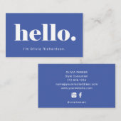 Ein einfaches Hallo | Fett und moderne Typografie Visitenkarte (Vorne/Hinten)