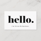 Ein einfaches Hallo| Kühne und moderne Typografie Visitenkarte (Vorderseite)