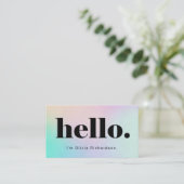 Ein einfaches Hallo| Moderner Holografischer Look Visitenkarte (Stehend Vorderseite)