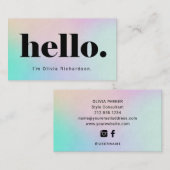 Ein einfaches Hallo| Moderner Holografischer Look Visitenkarte (Vorne/Hinten)