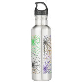 Ein einfaches Halloween-Webmuster Edelstahlflasche (Rückseite)