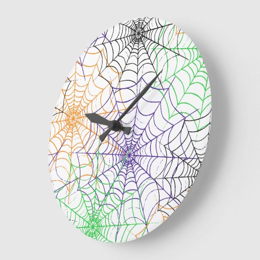 Ein einfaches Halloween-Webmuster Große Wanduhr (Winkel)