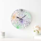 Ein einfaches Halloween-Webmuster Große Wanduhr (Zuhause)