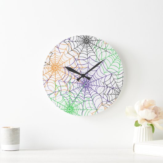 Ein einfaches Halloween-Webmuster Große Wanduhr (Zuhause)