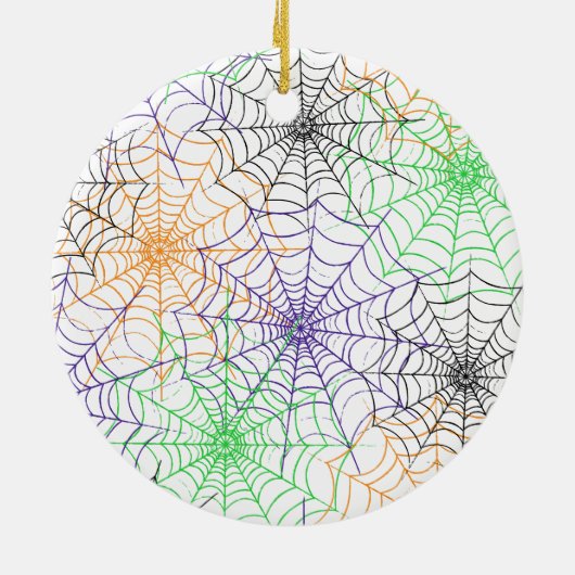 Ein einfaches Halloween-Webmuster Keramik Ornament (Hinten)